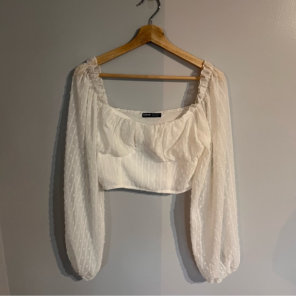 White Balloon Sleeved Blouse